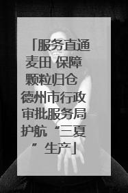 服务直通麦田 保障颗粒归仓 德州市行政审批服务局护航“三夏”生产