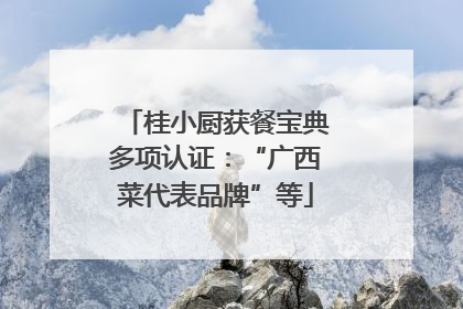 桂小厨获餐宝典多项认证：“广西菜代表品牌”等
