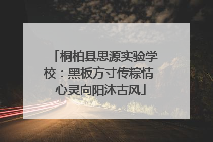 桐柏县思源实验学校：黑板方寸传粽情 心灵向阳沐古风