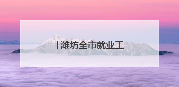 潍坊全市就业工作推进会议召开