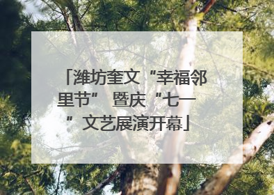 潍坊奎文“幸福邻里节” 暨庆“七一”文艺展演开幕