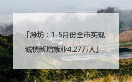 潍坊：1-5月份全市实现城镇新增就业4.27万人