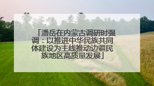 潘岳在内蒙古调研时强调：以推进中华民族共同体建设为主线推动边疆民族地区高质量发展
