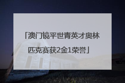 澳门镜平世青英才奥林匹克赛获2金1荣誉