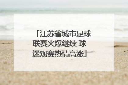 江苏省城市足球联赛火爆继续 球迷观赛热情高涨