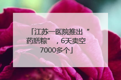 江苏一医院推出“药膳粽”，6天卖空7000多个