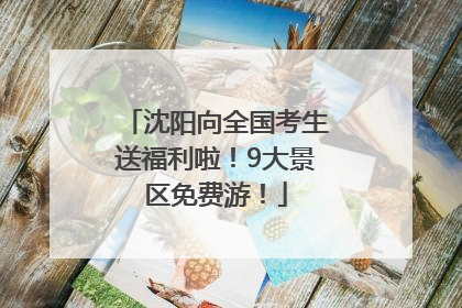 沈阳向全国考生送福利啦！9大景区免费游！