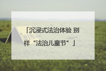 沉浸式法治体验 别样“法治儿童节”