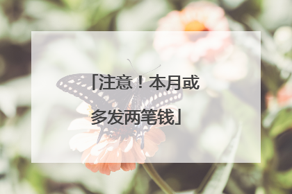 注意！本月或多发两笔钱