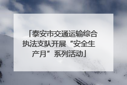 泰安市交通运输综合执法支队开展“安全生产月”系列活动