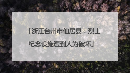 浙江台州市仙居县：烈士纪念设施遭到人为破坏
