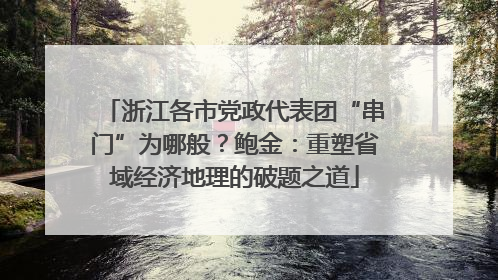 浙江各市党政代表团“串门”为哪般？鲍金：重塑省域经济地理的破题之道