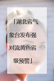 湖北省气象台发布强对流黄色省级预警
