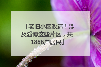 老旧小区改造！涉及淄博这些片区，共1886户居民