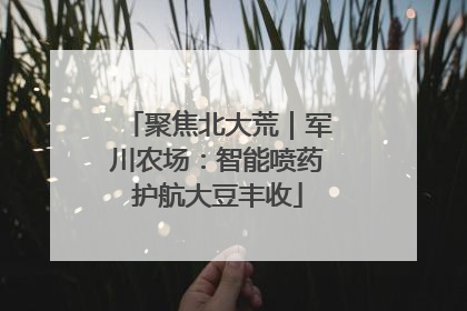 聚焦北大荒｜军川农场：智能喷药护航大豆丰收