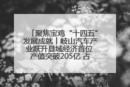 聚焦宝鸡“十四五”发展成就丨岐山汽车产业跃升县域经济首位 产值突破205亿 占规上工业75%