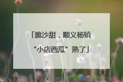 脆沙甜，顺义杨镇“小店西瓜”熟了