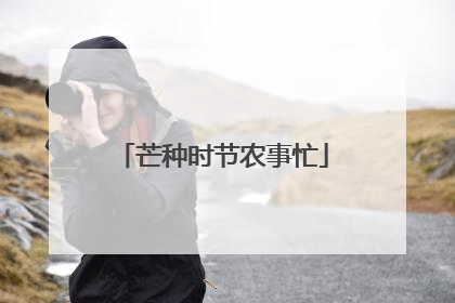 芒种时节农事忙