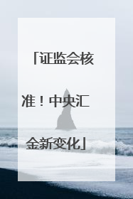 证监会核准！中央汇金新变化