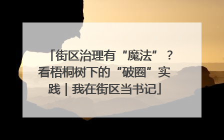 街区治理有“魔法”？看梧桐树下的“破圈”实践｜我在街区当书记