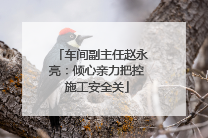 车间副主任赵永亮：倾心亲力把控施工安全关