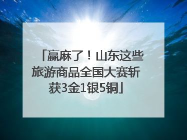 赢麻了！山东这些旅游商品全国大赛斩获3金1银5铜