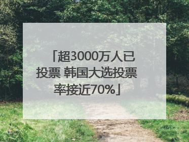 超3000万人已投票 韩国大选投票率接近70%