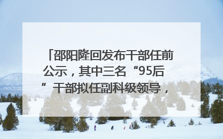 邵阳隆回发布干部任前公示，其中三名“95后”干部拟任副科级领导，均系硕士选调生