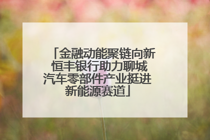金融动能聚链向新 恒丰银行助力聊城汽车零部件产业挺进新能源赛道