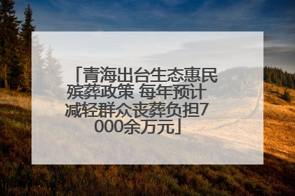 青海出台生态惠民殡葬政策 每年预计减轻群众丧葬负担7000余万元