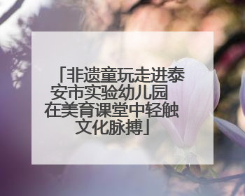 非遗童玩走进泰安市实验幼儿园 在美育课堂中轻触文化脉搏