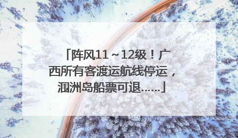 阵风11～12级！广西所有客渡运航线停运，涠洲岛船票可退……
