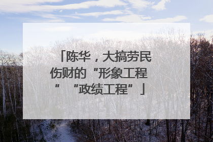 陈华，大搞劳民伤财的“形象工程”“政绩工程”