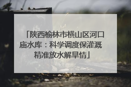 陕西榆林市横山区河口庙水库：科学调度保灌溉 精准放水解旱情
