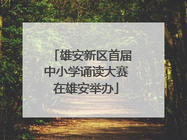 雄安新区首届中小学诵读大赛在雄安举办