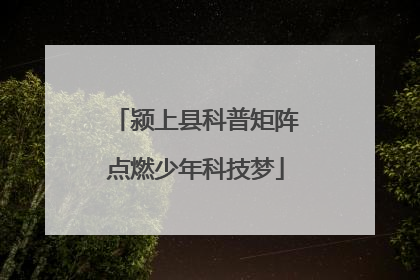 颍上县科普矩阵点燃少年科技梦