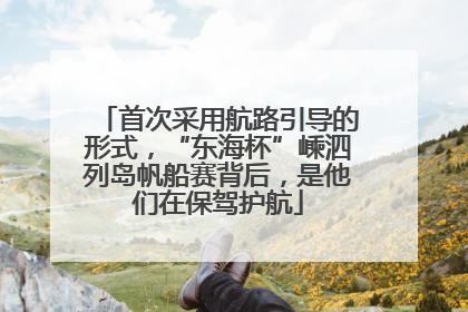 首次采用航路引导的形式，“东海杯”嵊泗列岛帆船赛背后，是他们在保驾护航
