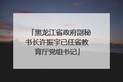 黑龙江省政府副秘书长许振宇已任省教育厅党组书记