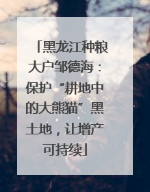 黑龙江种粮大户邹德海：保护“耕地中的大熊猫”黑土地，让增产可持续