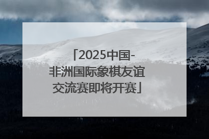 2025中国-非洲国际象棋友谊交流赛即将开赛