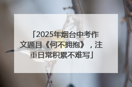2025年烟台中考作文题目《何不拥抱》，注重日常积累不难写