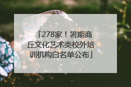 278家！暑期商丘文化艺术类校外培训机构白名单公布