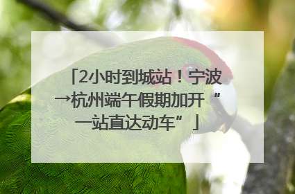 2小时到城站！宁波→杭州端午假期加开“一站直达动车”
