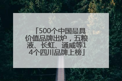 500个中国最具价值品牌出炉，五粮液、长虹、通威等14个四川品牌上榜