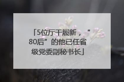 5位厅干履新，“80后”的他已任省级党委副秘书长