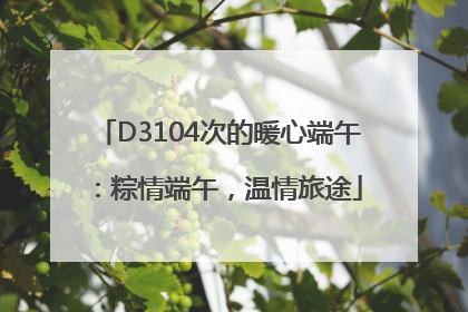 D3104次的暖心端午：粽情端午，温情旅途